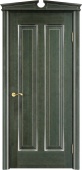 Дверь межкомнатная "Ол102" X002870 (массив ольхи, малахит, патина серебро, микрано)