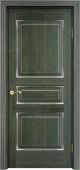 Дверь межкомнатная "Ол5" X002839 (массив ольхи, малахит, патина серебро, микрано)