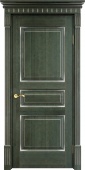 Дверь межкомнатная "Ол5" X002840 (массив ольхи, малахит, патина серебро, микрано)