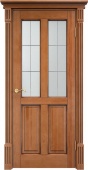 Дверь межкомнатная остекленная Ш15 сосна (орех 10%, патина) коллекция Классика