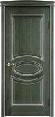 Дверь межкомнатная "Ол26" X002862 (массив ольхи, малахит, патина серебро, микрано)