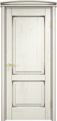 Дверь межкомнатная "Д13" X002976 (массив дуба, эмаль слоновая кость, патина черная)
