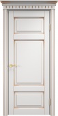 Дверь межкомнатная "Ол55" X002748 (массив ольхи, белый грунт, патина золото)