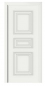Дверь межкомнатная "Алавус багет 4" (МДФ, белая эмаль, багет) 