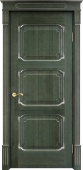 Дверь межкомнатная "Ол7/3" X002859 (массив ольхи, малахит, патина серебро, микрано)