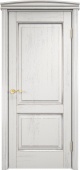 Дверь межкомнатная "Д13" X002982 (массив дуба, белый грунт, патина серебро, микрана)