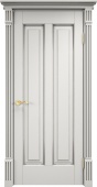 Дверь межкомнатная "Ол102" X002778 (массив ольхи, белый грунт, патина серебро, микрано)