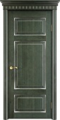 Дверь межкомнатная "Ол55" X002868 (массив ольхи, малахит, патина серебро, микрано)