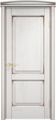 Дверь межкомнатная "Д13" X002974 (массив дуба, белый грунт, патина орех)