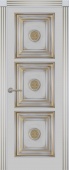 Дверь межкомнатная "Классико бьянко Трио Тип В" X0031023 (МДФ, белая эмаль, патина золото)