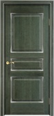 Дверь межкомнатная "Ол5" X002838 (массив ольхи, малахит, патина серебро, микрано)