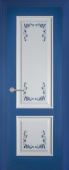 Дверь межкомнатная "Классико бьянко блу смальто" X0031015 (МДФ, белая и синяя эмаль, ручная роспись)