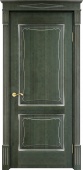 Дверь межкомнатная "Ол6/2" X002847 (массив ольхи, малахит, патина серебро, микрано)