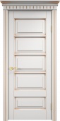 Дверь межкомнатная "Ол44" X002745 (массив ольхи, белый грунт, патина золото)