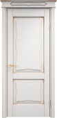 Дверь межкомнатная "Ол6-2" X002735 (массив ольхи, белый грунт, патина золото)