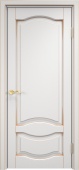 Дверь межкомнатная "Ол33" X002742 (массив ольхи, белый грунт, патина золото)