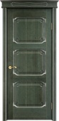 Дверь межкомнатная "Ол7-3" X002858 (массив ольхи, малахит, патина серебро, микрано)