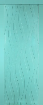Дверь межкомнатная "Модерно лагуна блу Огонь" X0031088 (МДФ, морская волна эмаль)