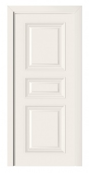 Дверь межкомнатная "Алавус багет 6" (МДФ, белая эмаль, багет)