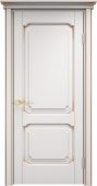 Дверь межкомнатная "Ол7-2" X002737 (массив ольхи, белый грунт, патина золото)