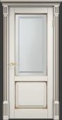 Дверь из массива сосны межкомнатная Ш112 (эмаль слоновая кость, патина орех) коллекция Классика