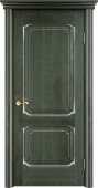 Дверь межкомнатная "Ол7/2" X002850 (массив ольхи, малахит, патина серебро, микрано)