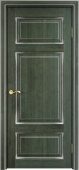 Дверь межкомнатная "Ол55" X002670 (массив ольхи, малахит, патина серебро, микрано)