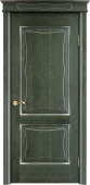 Дверь межкомнатная "Ол6/2" X002846 (массив ольхи, малахит, патина серебро, микрано)