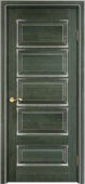 Дверь межкомнатная "Ол44" X002867 (массив ольхи, малахит, патина серебро, микрано)