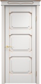 Дверь межкомнатная "Ол7/3" X002739 (массив ольхи, белый грунт, патина золото)