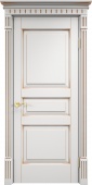 Дверь межкомнатная "Ол5" X002733 (массив ольхи, белый грунт, патина золото)
